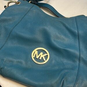 Michael Kors Teal Leather Shoulder Bag